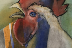 Blauaeugiger-Hahn-23-25-x-25-cm-Acryl-auf-Nessel