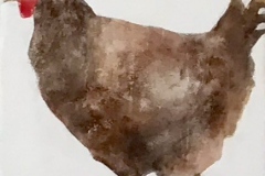 Henne-vor-weiss-23.-Acryl-auf-Nessel-25-x-25-cm