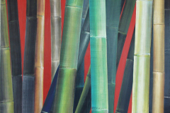 Vegetative_Motive_2003_Bambus-Vielfalt-vor-Rot_nv_verkauft